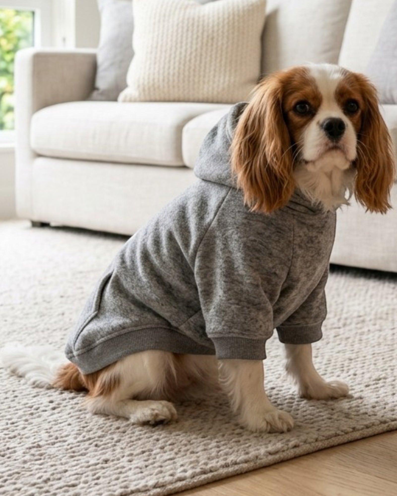 Hbmxf Small Dog Fleece Hoodie Polyester Gray Size S