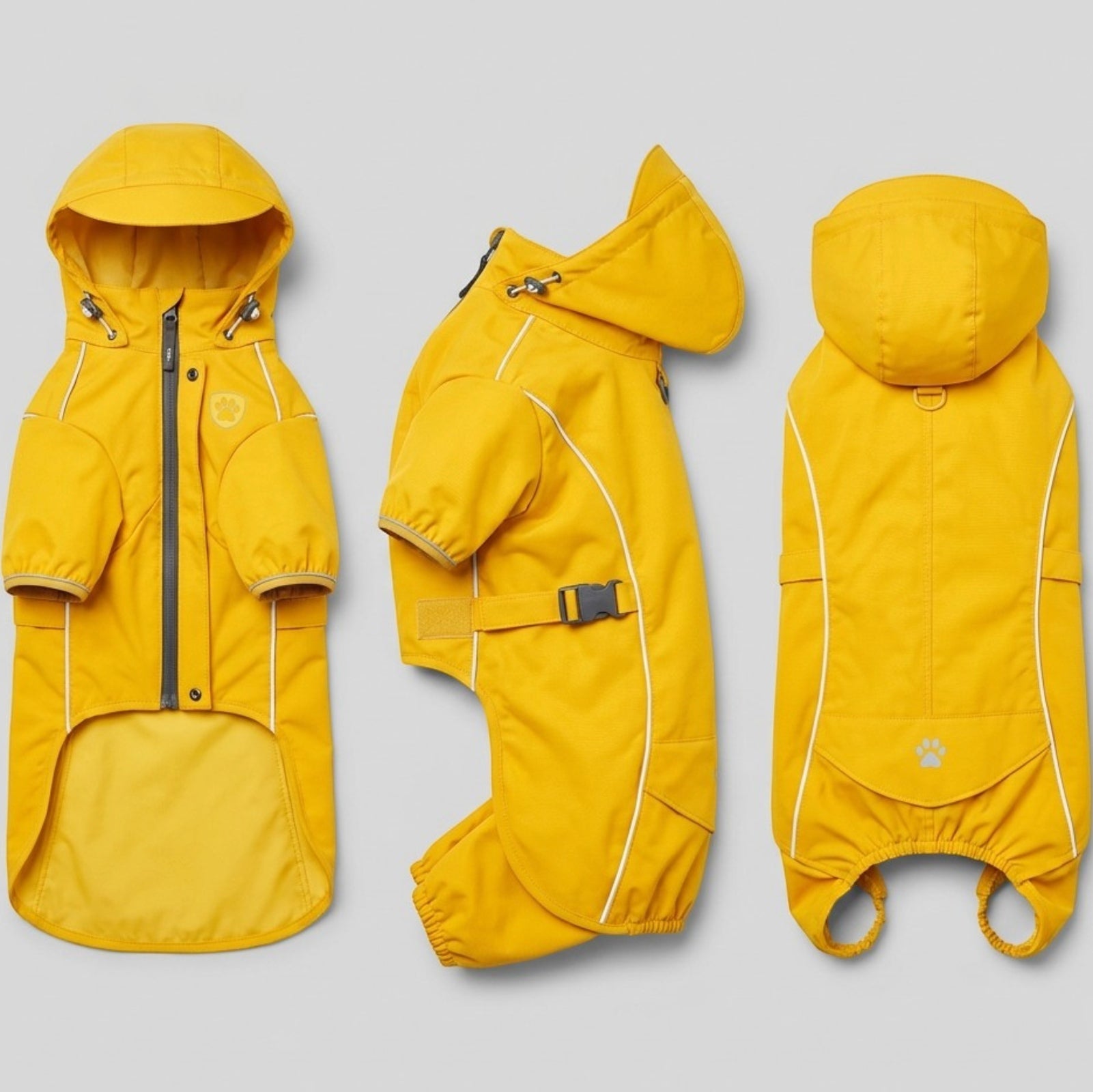 Hbmxf Dog Raincoat Waterproof Polyester Yellow Size M