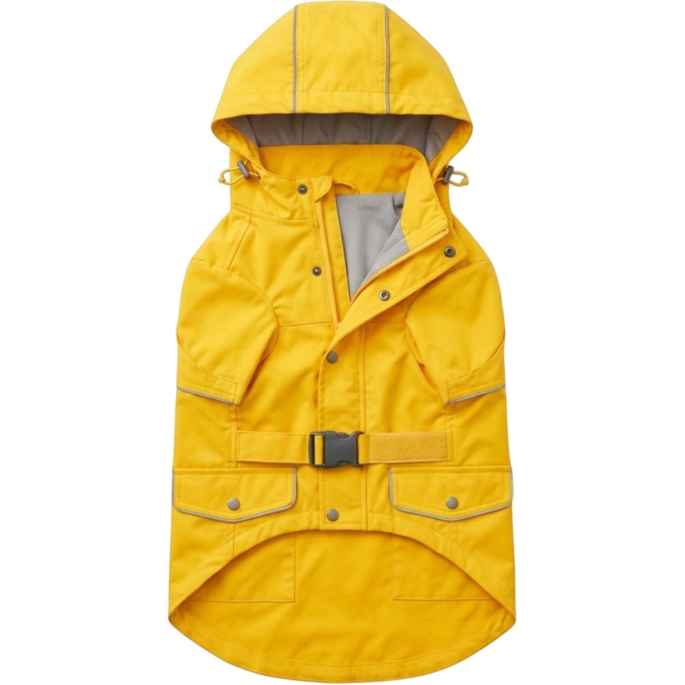 Hbmxf Dog Raincoat Waterproof Polyester Yellow Size M