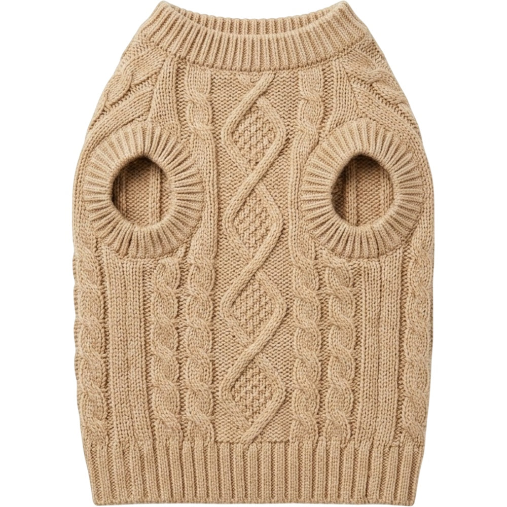 Hbmxf Pet Knit Sweater Acrylic Blend Beige Size S